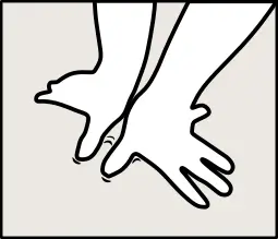 Ruky vyvíjajúce tlak pri technike Zen Shiatsu.